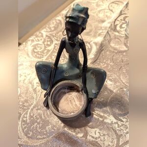 'Tribal Circle' African Woman Tealight Sculpture by FKI - Pre-owned. READ.
